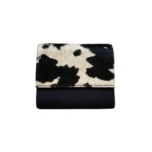 🐄 Vintage The Limited Cowhide Black & White Trifold Wallet
